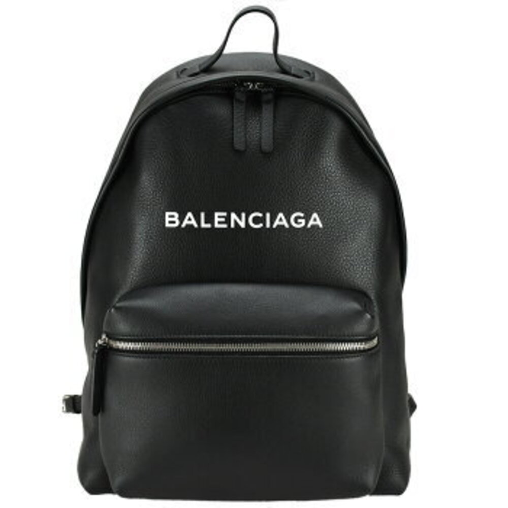Balenciaga Leather Backpack Logo Black Everyday - Picture 2 of 6